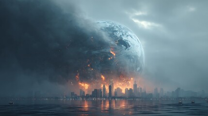 Poster - Concept of global warning, climate change and dying earth