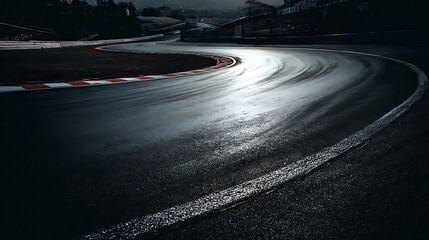 Aufkleber - Asphalt motor sport race track curve