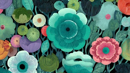 Poster - Abstract floral organic wallpaper background illustration
