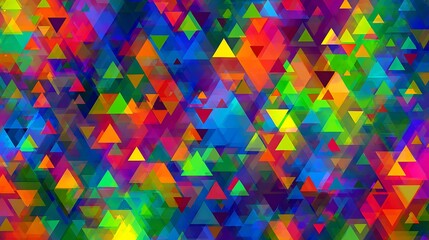 Aufkleber - A vibrant and colorful abstract background composed of various sized triangles