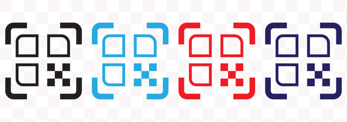 Scan icon for QR code mobile icon vector illustration template