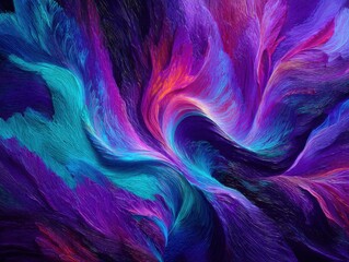 Wall Mural - abstract paint swirls in vibrant colors close up artistic impressionism style background texture