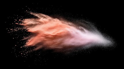 Wall Mural - powder explosion with a burst of color against black background studio shot abstract art