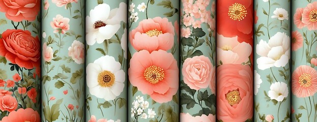 Wall Mural - Floral design, pastel colors, background, wrapping paper