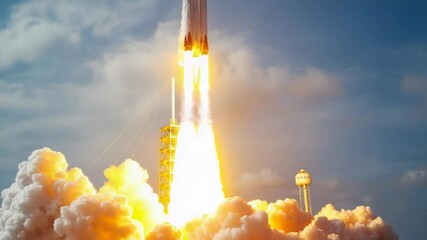 Wall Mural - a space shuttle lifting off into the sky with a fiery explosion behind