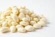 © Outhay - Pile of white beans against pure white backdrop, cooking, flat lay