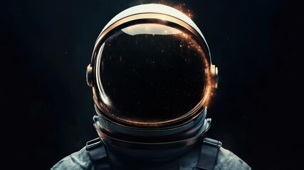 Wall Mural - a close-up view of a person wearing a space suit, ideal for use in science fiction or technology-rel