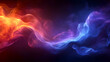 © oman - Abstract swirling flames and smoke, red and blue