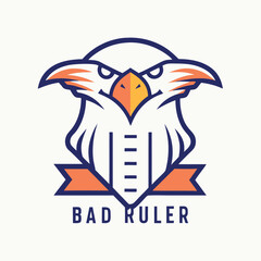 Poster - Vector illustration of a stylized eagle logo featuring bold design elements and a prominent banner showcasing the name Buld Baler