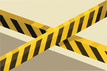 Poster - Caution tape crossing in a creative vector illustration for safety awareness and design projects