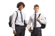 © Ljupco Smokovski - African american and caucasian student in holding books and backpacks