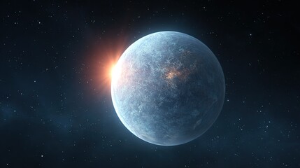 Wall Mural - an artist's depiction of a celestial sphere with a luminous star centrally located amidst a cosmic e