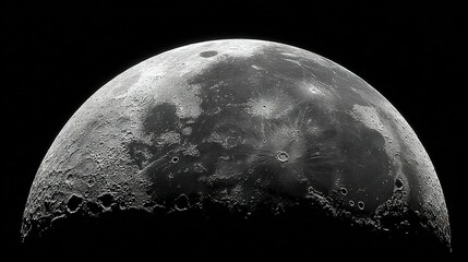 Wall Mural - black-and-white photograph of the moon taken from earth's most distant perspective in outer space