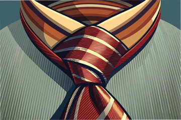 Aufkleber - Stylish tie knot illustration featuring intricate patterns and textures in a vector design suitable for modern branding and artistic projects