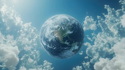 Wall Mural - stunning of earth in the universe, surrounded by clouds and atmosphere.