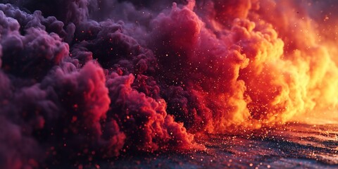 Wall Mural - fiery gradient background transitioning smoothly from bright red to deep maroon hues