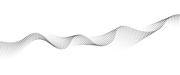 Leinwandbilder - Flowing Dot Wave halftone gradient pattern on transparent background	
