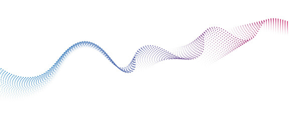 Leinwandbilder - Flowing Dot Wave halftone gradient pattern on transparent background	
