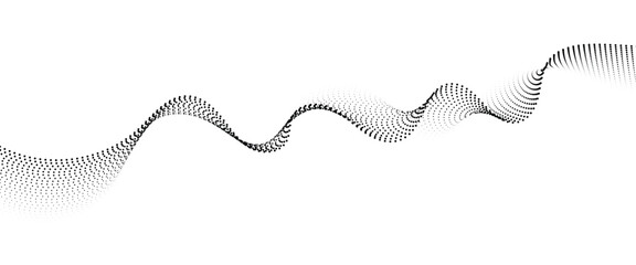Leinwandbilder - Flowing Dot Wave halftone gradient pattern on transparent background	
