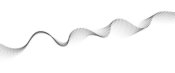 Leinwandbilder - Flowing Dot Wave halftone gradient pattern on transparent background	
