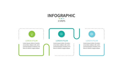 Fototapete - Business infographic template. 3 Step timeline journey. Process diagram, Infographic elements vector illustration.	