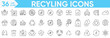 © Arslan - Recycling icons set.recycling, plant, nature, earth, sorting, green energy, ecology, management, sustainability, includes recycling, power and more.Vector and illustrator set.