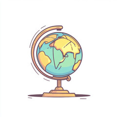 Wall Mural - illustration continents gold base globe stylized