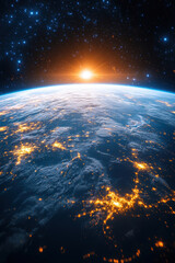 Wall Mural - view earth space highresolution art style