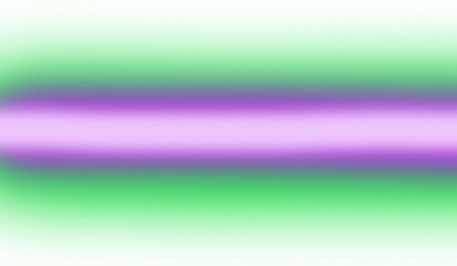 Wall Mural - Horizontal glowing stripe with vivid green and purple gradient on soft white backdrop. Modern abstract design perfect for digital, tech, and psychedelic visual themes. Bright, minimalist color blend.