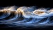 © alap - Abstract depiction of ocean waves at night.