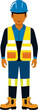 © raharjo007 - Iconic flat construction worker with visible helmet, vest and work identity