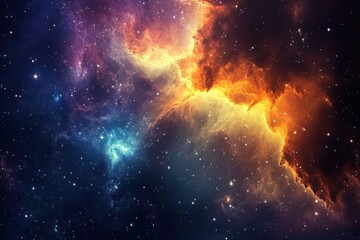 Wall Mural - vibrant cosmic clouds illuminate the depths of space with brilliant colors and countless stars, vibr