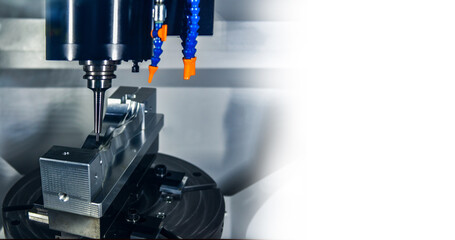 Wall Mural - cnc lathe milling machine cutting featuring high precision the metal part , the hi-technology parts 