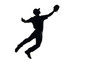 © Alpa - Silhouette of a baseball player catching a ball, isolated on transparent background. PNG