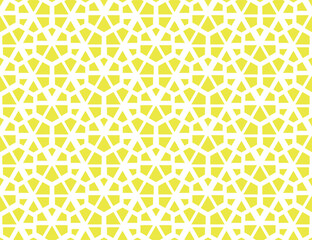 Aufkleber - Abstract geometric pattern. A seamless vector background. White and yellow ornament. Graphic modern pattern. Simple lattice graphic design