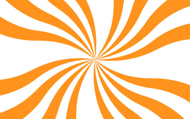 Leinwandbilder - Abstract bold dynamic background with radial burst pattern. Thick, wavy orange rays spiraling vortex or starburst effect. Wavy shapes  fluid sense of motion and distortion, with retro and psychedelic 