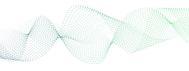 Leinwandbilder - Abstract modern background with flowing wave design and fine lines and halftone dots. Multiple overlapping sinusoidal curves. Spaced lines and dotted patterns and futuristic, clean, and dynamic,  tech