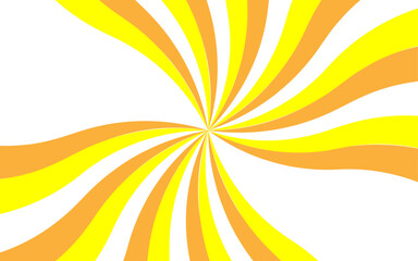Leinwandbilder - Abstract bold dynamic background with radial burst pattern. Thick, wavy orange rays spiraling vortex or starburst effect. Wavy shapes  fluid sense of motion and distortion, with retro and psychedelic 