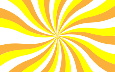 Leinwandbilder - Abstract bold dynamic background with radial burst pattern. Thick, wavy orange rays spiraling vortex or starburst effect. Wavy shapes  fluid sense of motion and distortion, with retro and psychedelic 