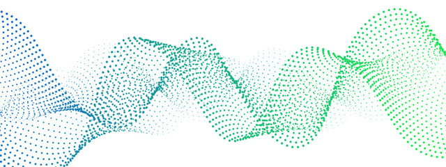 Leinwandbilder - Abstract modern background with flowing wave design and fine lines and halftone dots. Multiple overlapping sinusoidal curves. Spaced lines and dotted patterns and futuristic, clean, and dynamic,  tech