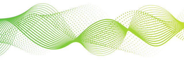 Aufkleber - Abstract modern background with flowing wave design and fine lines and halftone dots. Multiple overlapping sinusoidal curves. Spaced lines and dotted patterns and futuristic, clean, and dynamic,  tech