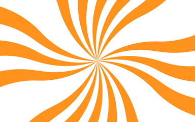 Leinwandbilder - Abstract bold dynamic background with radial burst pattern. Thick, wavy orange rays spiraling vortex or starburst effect. Wavy shapes  fluid sense of motion and distortion, with retro and psychedelic 
