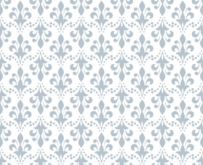 Aufkleber - Flower geometric pattern. Seamless vector background. White and gray ornament