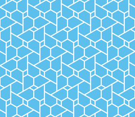 Leinwandbilder - The geometric pattern with lines. Seamless vector background. White and blue texture. Graphic modern pattern. Simple lattice graphic design