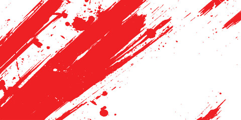Aufkleber - Vector red grunge texture white transparent background. Vector abstract style red paintbrush design banner templates. 