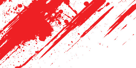 Aufkleber - Vector red grunge texture white transparent background. Vector abstract style red paintbrush design banner templates. 