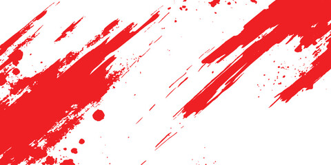 Aufkleber - Vector red grunge texture white transparent background. Vector abstract style red paintbrush design banner templates. 
