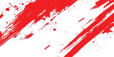 Aufkleber - Vector red grunge texture white transparent background. Vector abstract style red paintbrush design banner templates. 
