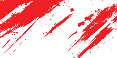 Aufkleber - Vector red grunge texture white transparent background. Vector abstract style red paintbrush design banner templates. 