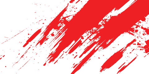 Aufkleber - Vector red grunge texture white transparent background. Vector abstract style red paintbrush design banner templates. 